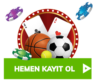 Spor topları ve oyun kartlarıyla casino teması